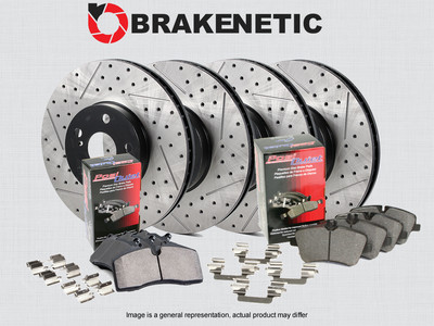 F&R BRAKENETIC Premium Drill Slot Brake Disc Rotors + Ceramic Pads 56.37069.11