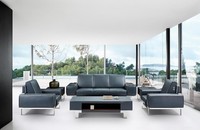 GroßEr Schwarzer Leder-Couchtisch Im Modernen Design