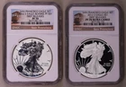 2012-S 2-Coin Silver Eagle Set NGC PR70 Ultra Cameo Early Releases **RARE SET**