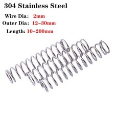 Compression Spring 304 Stainless Steel Wire Dia 2mm & Outer Dia 1mm-30mm