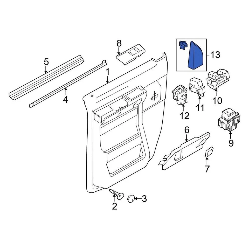 For Ford E-350 Super Duty 10-25 Ford Front Right Inner Door Interior Trim Panel Foto 2 de 4