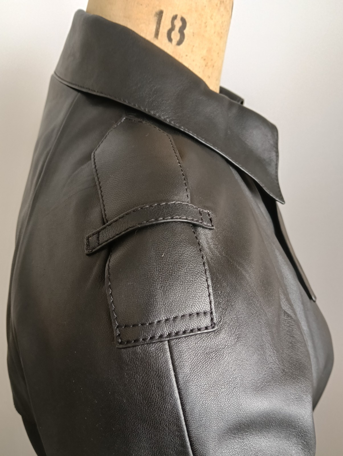Massimo Dutti | Women's Black Leather Trench Coat With Belt | NWOT | image 9