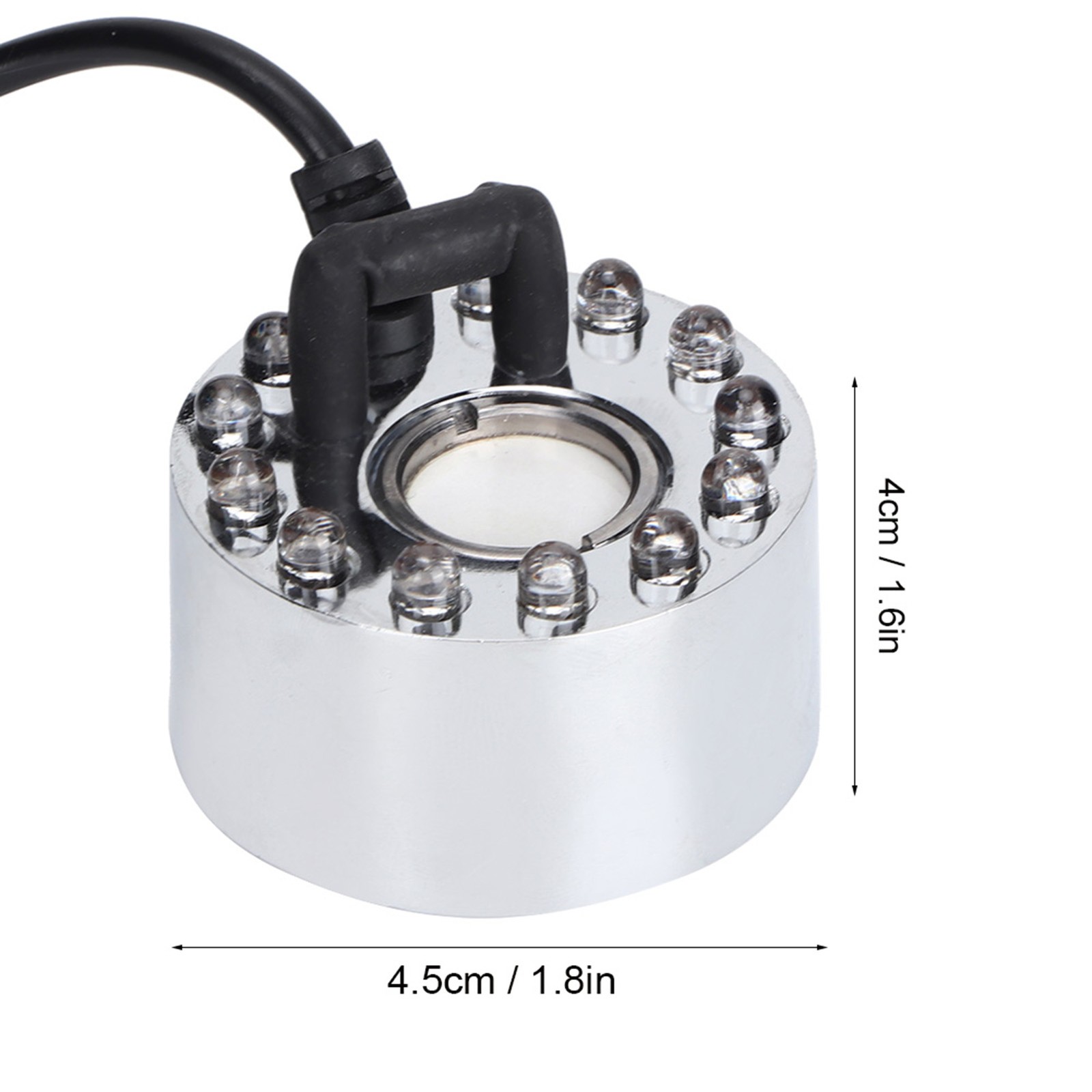 Silver Aquarium 12 LED Light Ultrasonic Mist Maker Atomizer Water Fountain KRI✈️