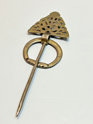 Antique Moroccan North Africa Berber Fibula Jewelry Brooch Solid Silver Openwork