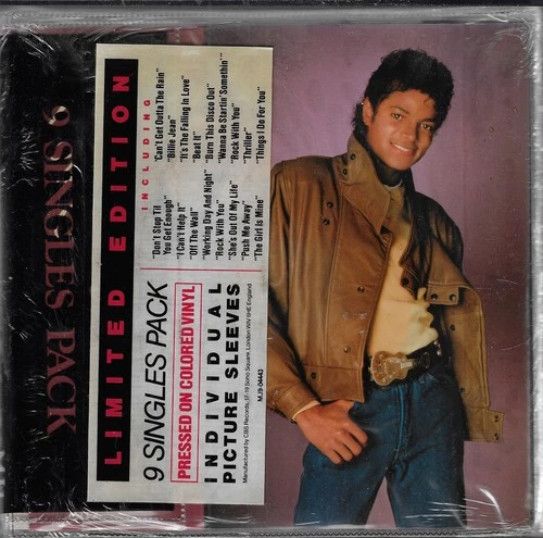 MICHAEL JACKSON 9 SINGLES PACK  7" VINYL W/PIC SLEEVE COLORED VINYL STILL SEALED