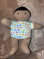 Lovevery Organic Cotton BabyDoll Plush Black Hair Tan Skin Tone 8  Montessori