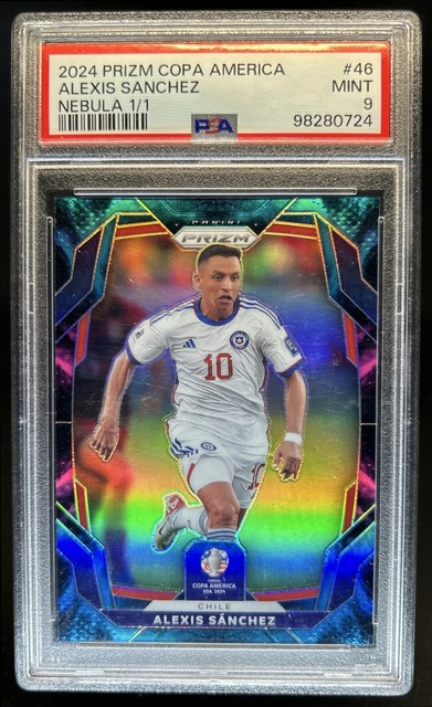 2024-25 Panini Prizm Copa America Alexis Sanchez Nebula #1/1 Chile PSA 9