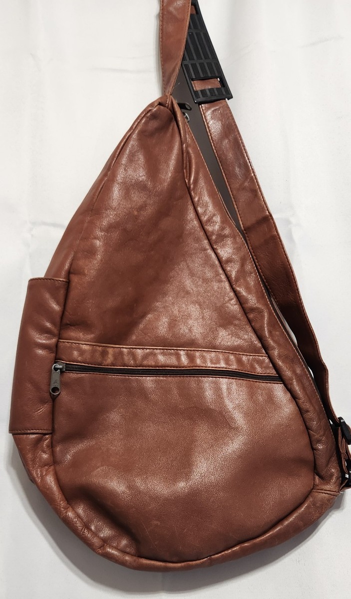 Ameribag 19” Healthy Back Bag Leather Sling Backpack Brown  display picture 1