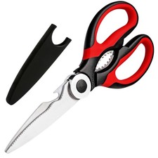 Kitchen Scissors Stainless Steel Sharp Blades with Cushioned Soft TPR Grip fo...