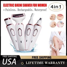 4 in 1 Wet Dry Painless Rechargeable Lady Shaver Electric Razor for Women New