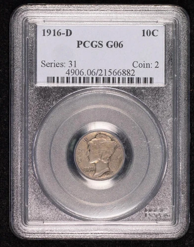 Photo of a 1916-D Mercury Dime from an eBay listing that sold on Jul 18, 2026
