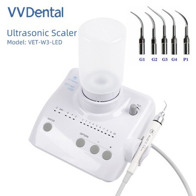 Dental Ultrasonic Piezo Scaler LED Handpiece 2*Bottle 5*Tips Fit EMS Cavitron US