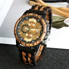 ✅ Herren Holz Armbanduhr Chronograph Holzuhr Herrenuhr Luxusuhr Männeruhr Uhr✅