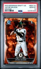 2023 Bowman Draft Sapphire BDC-121 Jacob Wilson 1st Chrome Orange /25 PSA 10