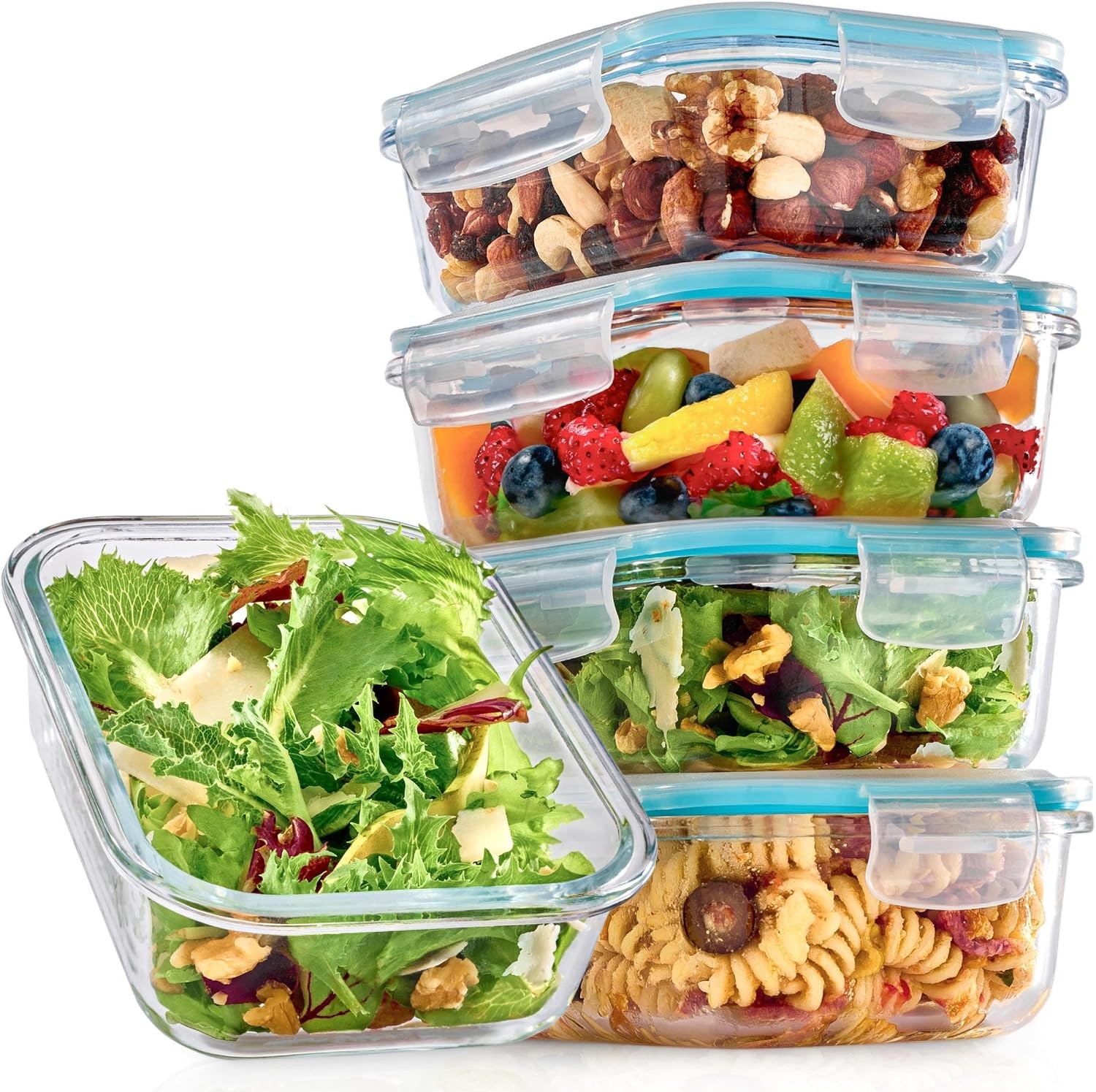 Glass Food Storage Containers with Lids 500ml 4 Pack Airtight Meal Prep Boxes - Image 2