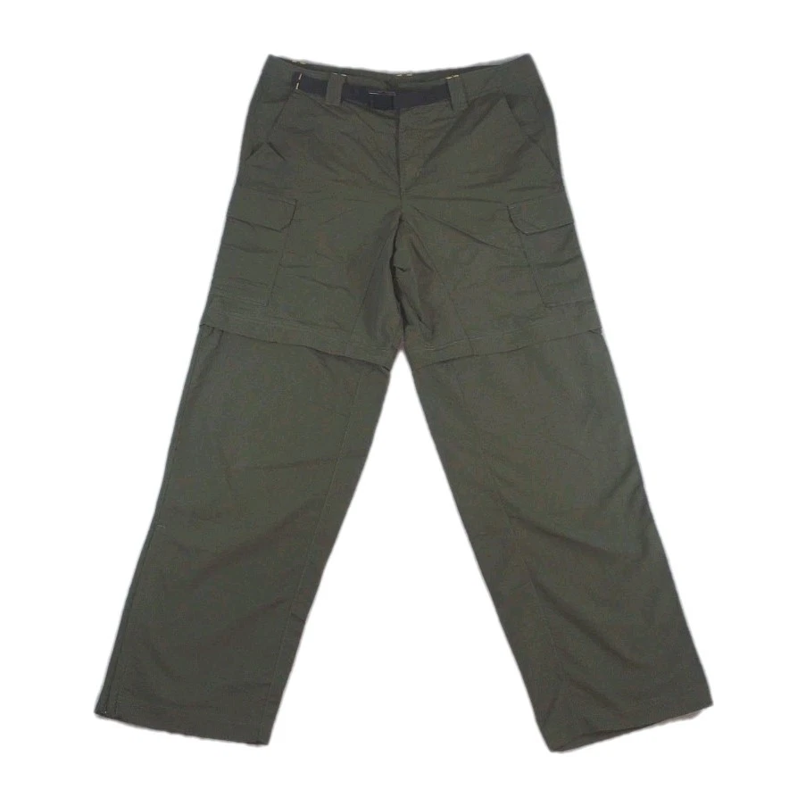 Eddie Bauer 100% Nylon Convertible Pants Men's 34x32 Green Hiking Outdoors