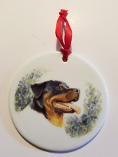 Rottweiler Hanging Ornament Ceramic Dog Lover