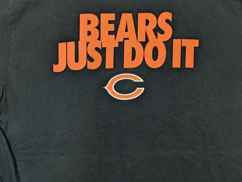 Nike Men's T-shirt Black NFL "Bears Just Do It" Chicago Bears 2XL #7088