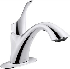 KOHLER K-22035-CP Simplice Laundry Sink Faucet Single Handle Pull-Out 2-function