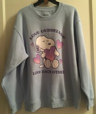 PEANUTS SNOOPY Love Ourselves Love Each Other GRAPHIC SWEATSHIRT WOMENS XL