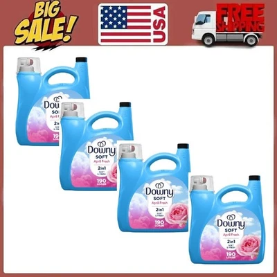 4 Pack Downy Liquid Laundry Fabric Softener and Conditioner, April Fresh Scent,