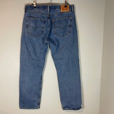 Levis 505 Regular Fit Straight Leg Mens Jeans Medium Wash Blue 36X30 Denim Pants