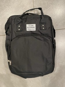Black Diaper Bag, Brand New with Charging Port and Changing Pad-Large Capacity.