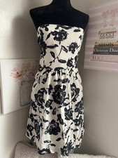 Loft Black & White Strapless Sundress