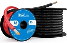 NAOEVO 18 Gauge Marine Wire, 18 AWG Tinned Copper PVC Grade 15 FT 