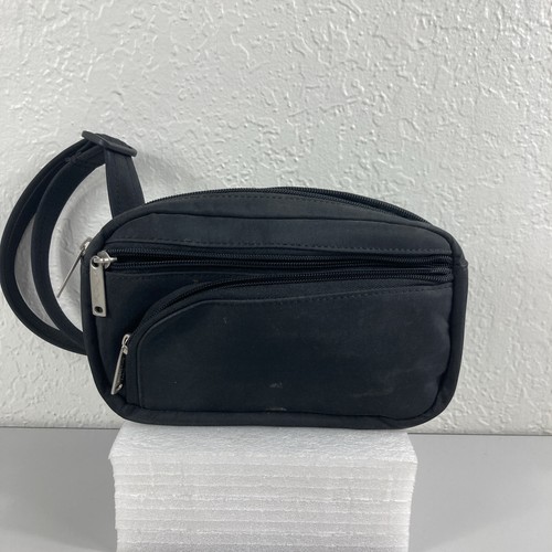 Daymakers Santa Barbara Fanny Pack Solid Black Travel Bag Waist Organizer Pocket