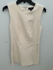 Theory Utilitarian Sleeveless Stretch Cotton Dress With Pockets Ivory Size 4