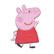 Hasbro © Peppa Pig Iron-On Patch Peppa wearing Red Winking Eye New Free Ship