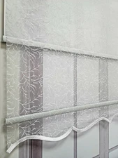 Patterned Double Mechanism Tulle Roller Blinds Curtain, Light filtering, MT2013