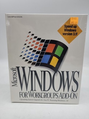 Microsoft Windows for Workgroups Add-on Upgrade for 3.1. New in Box 1994