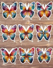 Coloful Butterfly Cut Vinyl Stickers Set Scrapbooking Laptop Waterbottle