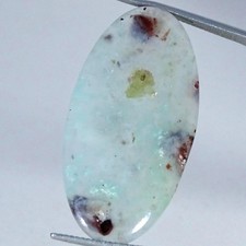 22.10Cts Natural Best Aqua Chalcedony Oval Cabochon Gemstone 19X36X4MM