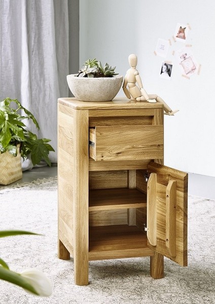 Kommode 30X60Cm Massivholz Eiche GeöLt Wildeiche Massiv Holz Neu Ovp!!!-image