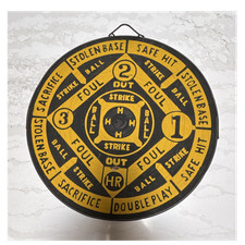 Vintage knight Double-Sided Dart Board Made in England Baseball Yellow Black