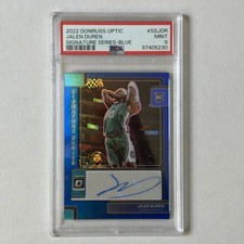 Jalen Duren PSA 9 2022 Donruss Optic Signature Series Blue Prizm RC Auto /25