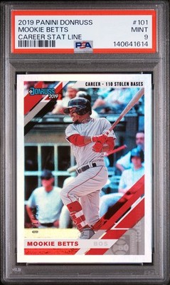 2019 PANINI DONRUSS CAREER STAT LINE #101 MOOKIE BETTS 6/110 PSA 9