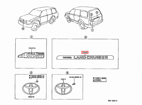 Genuine Toyota LandCruiser 80 Series HZJ Back Tailgate Door Badge Emblem Plate - Picture 4 of 7