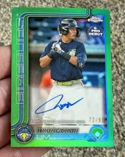 Hyungchan Um /99 Auto Green Chrome Refractor PDC-195 2025 Topps Pro Debut