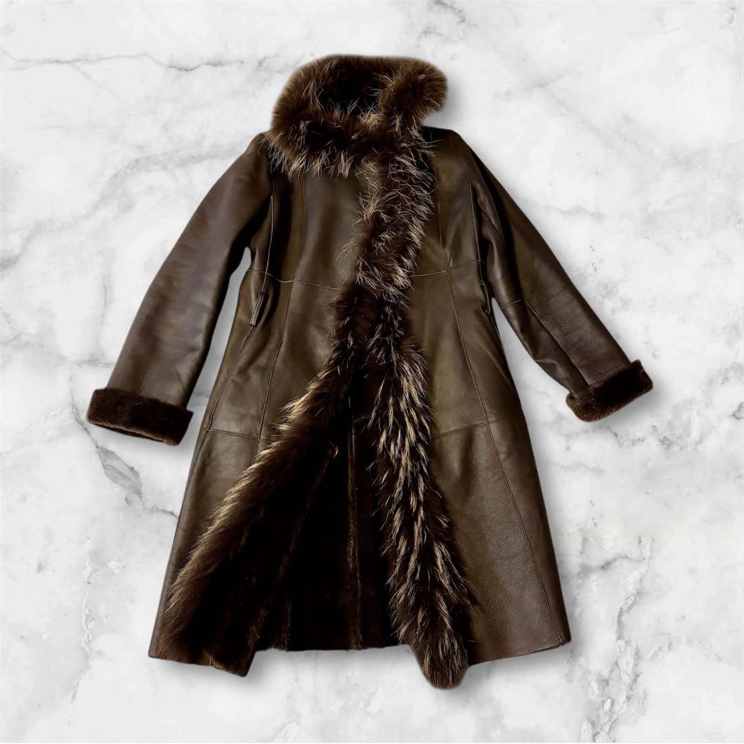 Archive Y2K Dark Brown Real Leather Shearling Coat Size M Used | eBay