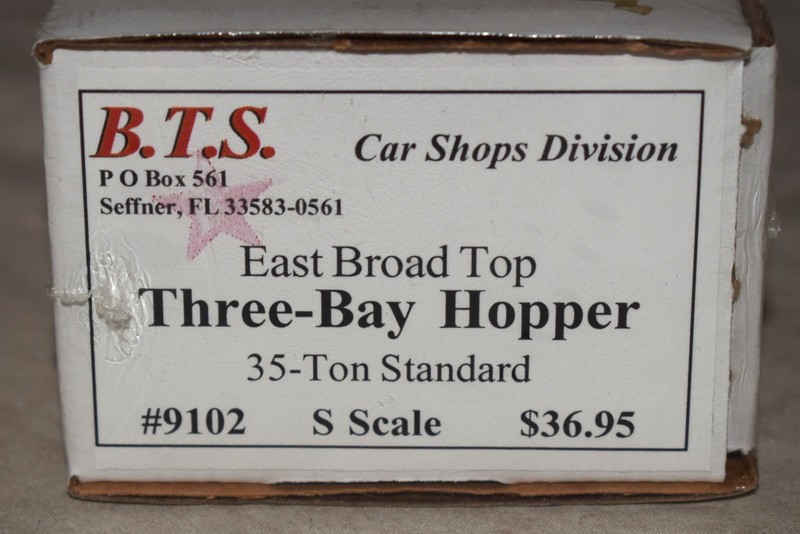 B.T.S. BTS #9102 EBT East Broad Top Three Bay Hopper 35 Ton - NEW S Gauge