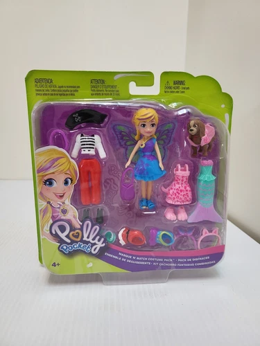 2018 Polly Pocket Masque ‘n’ Match Costume Pack - Puppy Pirate Mermaid Butterfly