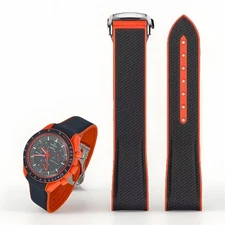 20mm Rubber Strap For Omega Swatch MoonSwatch Mission On Earth Lava Polar Lights