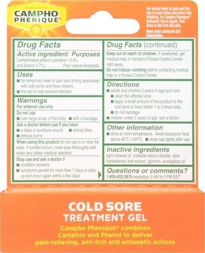 Campho Phenique Cold Sore and Fever Blister Treatment for Lips, Maximum Strength