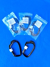 5X CLIQ Twist Lock Carabiner Clips - Large Heavy Duty D-Rings 5 Pack