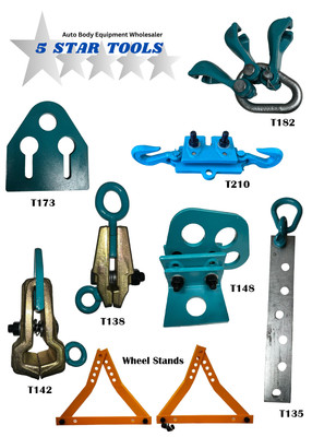 AUTO BODY FRAME MACHINE 8 PIECE TOOL AND CLAMP SET MEGA DEAL SPECIAL PRICING!