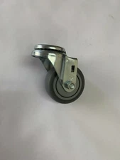 3" x 1-1/4" Swivel Hollow Kingpin Caster, Thermoplastic Soft Rubber 